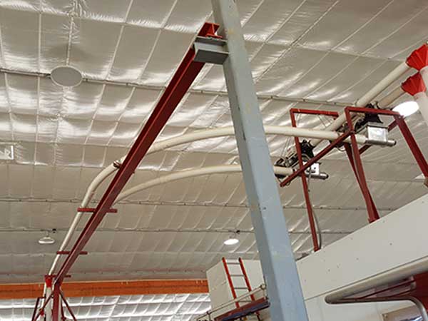 feed conveyor system overhead rail